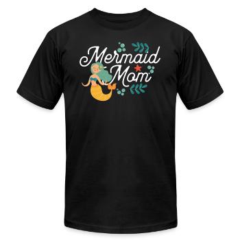 | de maman sirène Mermom Mère Maman Fête Anniversaire - T-shirt unisexe Bella + Canvas - noir - Devant - Jose (178cm)