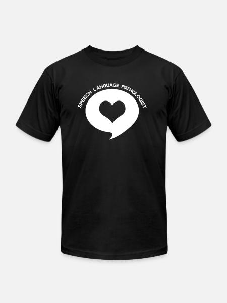 Speech Language Pathologist Heart Shirt - Unisex Jersey T-Shirt by Bella + Canvas - black