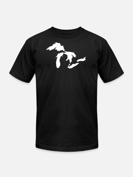 Great lakes white - Unisex Jersey T-Shirt by Bella + Canvas - black