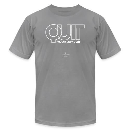 Quit in white - Unisex Jersey T-Shirt by Bella + Canvas