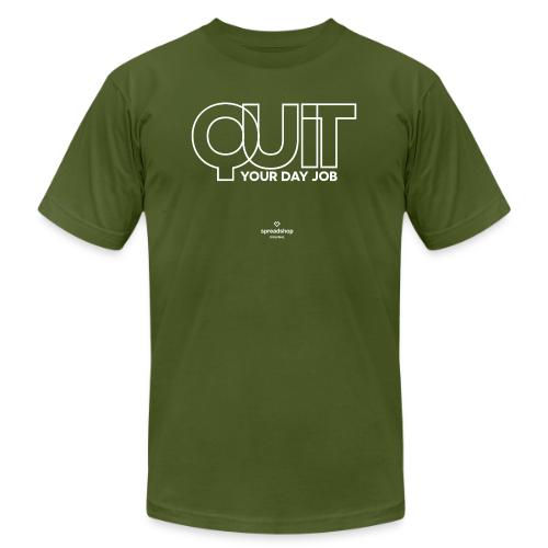 Quit in white - Unisex Jersey T-Shirt by Bella + Canvas