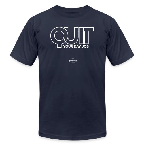 Quit in white - Unisex Jersey T-Shirt by Bella + Canvas
