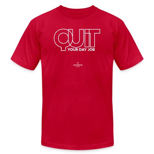 Quit in white - Unisex Jersey T-Shirt by Bella + Canvas