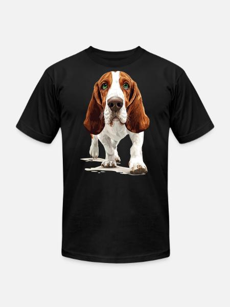 Basset Hound - Unisex Jersey T-Shirt by Bella + Canvas - black