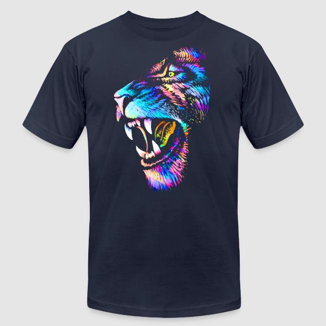 Colorful Lion Head Portrait Drawing - Roaring Lion