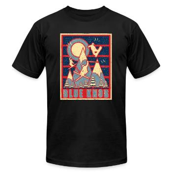 Retro 80s Blue Knob Ski - Unisex Jersey T-Shirt by Bella + Canvas - black - Front - Jose (178cm)