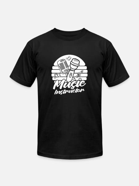 Music Teacher Microphone - Unisex Jersey T-Shirt by Bella + Canvas - black