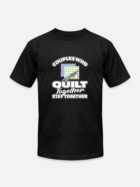 Quilting Couple - Unisex Jersey T-Shirt by Bella + Canvas - black
