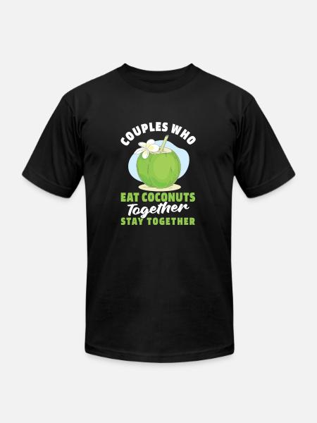 Coconut Couple - Unisex Jersey T-Shirt by Bella + Canvas - black