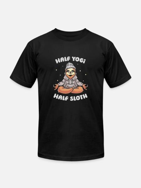 Sloth Yogi Sloth Yoga - Unisex Jersey T-Shirt by Bella + Canvas - black