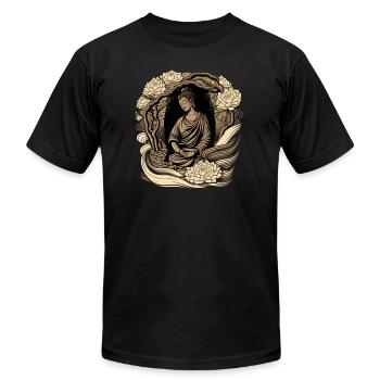 Resting Buddha - Unisex Jersey T-Shirt by Bella + Canvas - black - Front - Jose (178cm)