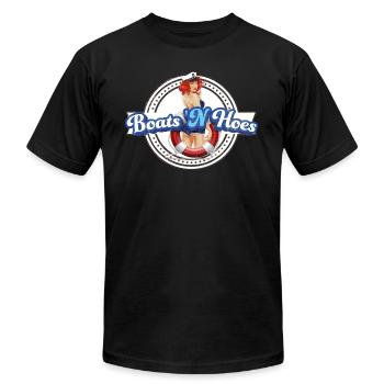BOATS 'N HOES STEP BROTHERS SEXY LOGO - Unisex Jersey T-Shirt by Bella + Canvas - black - Front - Jose (178cm)
