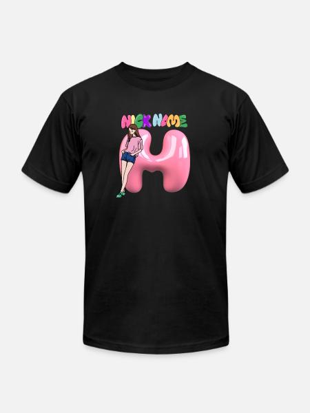 Nick Name H - Unisex Jersey T-Shirt by Bella + Canvas - black