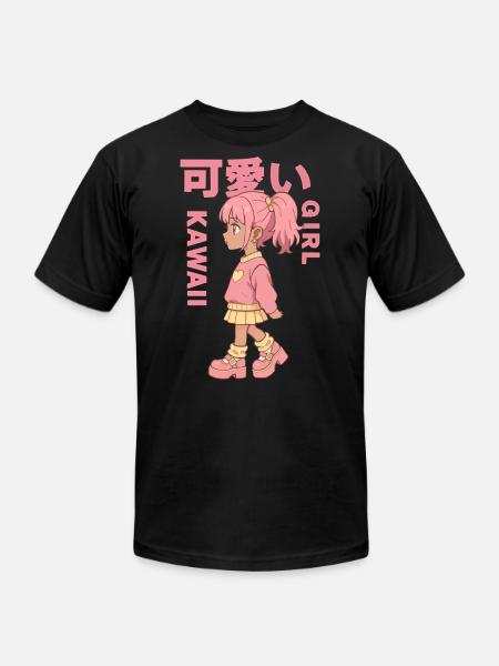 Kawaii Girl - Unisex Jersey T-Shirt by Bella + Canvas - black
