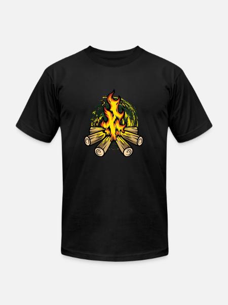 Burning Bonfire Ranger Gift - Unisex Jersey T-Shirt by Bella + Canvas - black