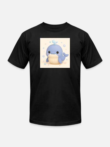 Bubble Whale - Unisex Jersey T-Shirt by Bella + Canvas - black