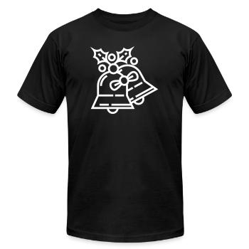 Christmas Bells - Unisex Jersey T-Shirt by Bella + Canvas - black - Front - Jose (178cm)