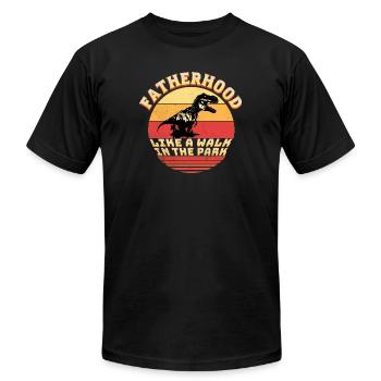Fatherhood Like A Walk In The Park - Unisex Jersey T-Shirt by Bella + Canvas - black - Front - Jose (178cm)