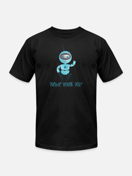 Start with hi - Unisex Jersey T-Shirt by Bella + Canvas - black