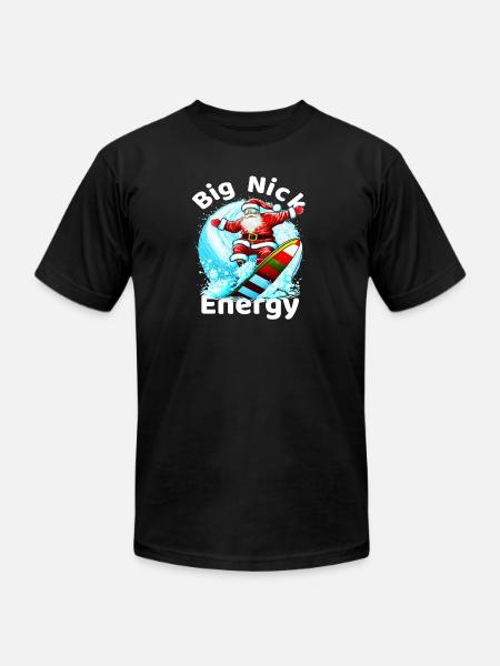 Big Nick Energy,Retro Santa - Unisex Jersey T-Shirt by Bella + Canvas - black