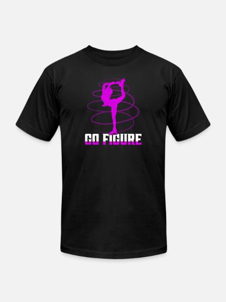 Go Figure Skater Ice Skating - Unisex Jersey T-Shirt by Bella + Canvas - black