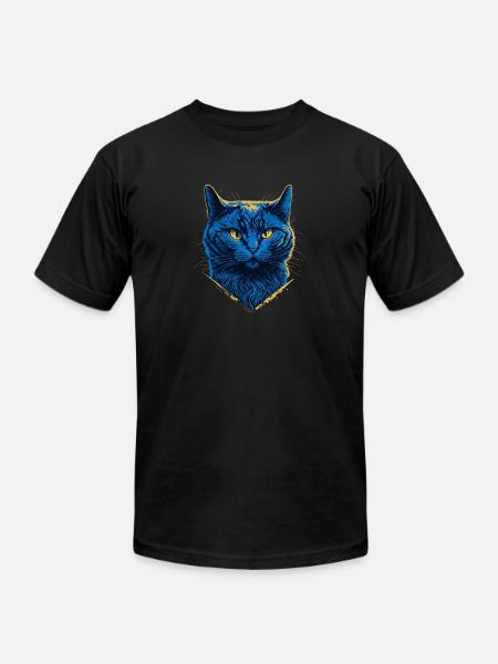 British Blue cat - Unisex Jersey T-Shirt by Bella + Canvas - black