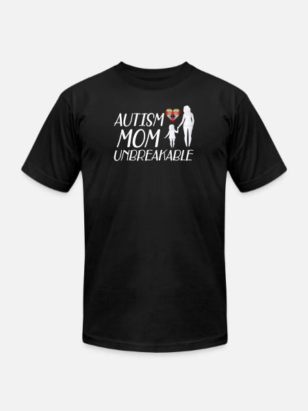 Autism Mom Unbreakable yellow - Unisex Jersey T-Shirt by Bella + Canvas - black