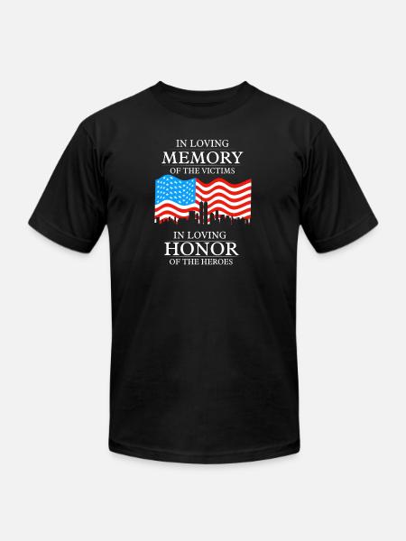 911 in loving memory - Unisex Jersey T-Shirt by Bella + Canvas - black