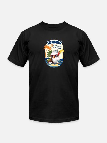 cockatoo and coconut - Unisex Jersey T-Shirt by Bella + Canvas - black