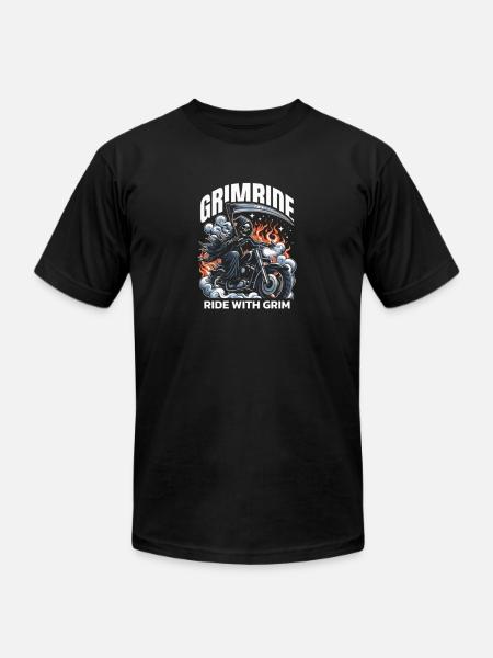 Customizable Grim Ride - Unisex Jersey T-Shirt by Bella + Canvas - black