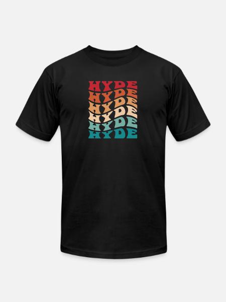 Funny Personalized Hyde Name Themed Apparel - Unisex Jersey T-Shirt by Bella + Canvas - black