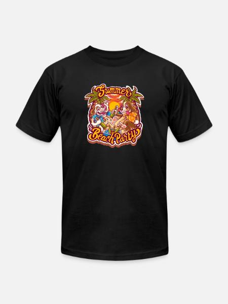 Summer beach party - Unisex Jersey T-Shirt by Bella + Canvas - black