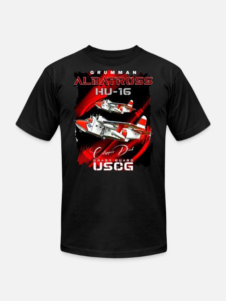 Grumman HU-16 Albatross Coast Guard Aircraft - Unisex Jersey T-Shirt by Bella + Canvas - black