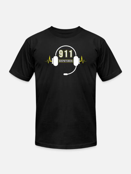 911 Dispatcher Heartbeat - Unisex Jersey T-Shirt by Bella + Canvas - black