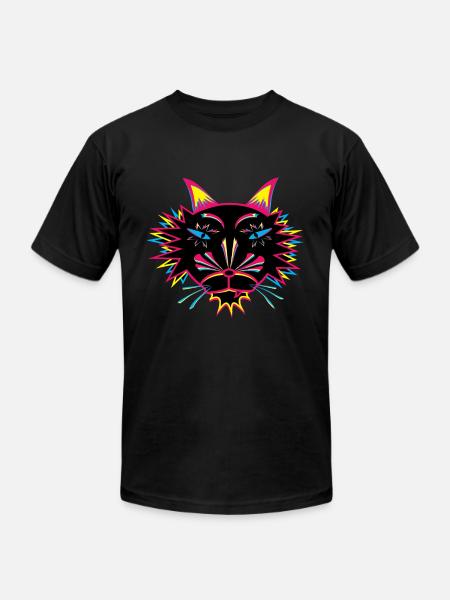 Cat Face - Unisex Jersey T-Shirt by Bella + Canvas - black