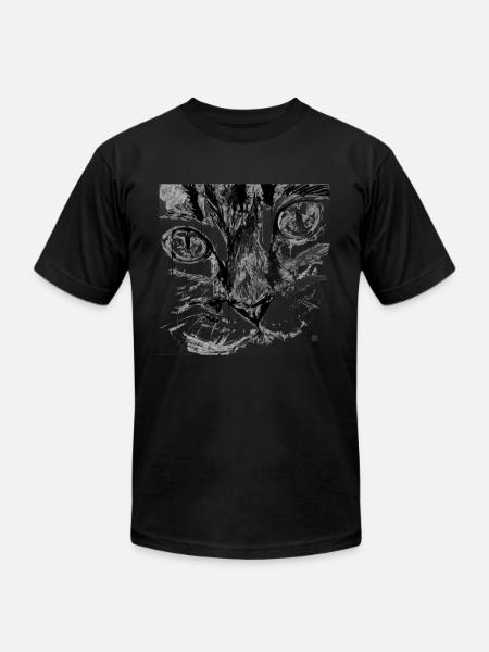 cat face - Unisex Jersey T-Shirt by Bella + Canvas - black