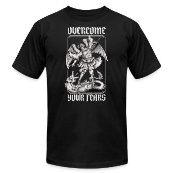 Overcome Your Fears - Unisex Jersey T-Shirt by Bella + Canvas - black - Front - Jose (178cm)