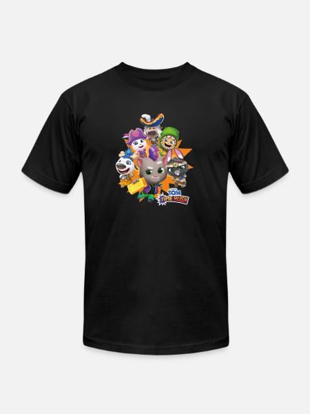 Talking Tom Time Rush Game Tom And His Friends - Unisex Jersey T-Shirt by Bella + Canvas - black