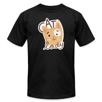 Meow dame chat mignon - T-shirt unisexe Bella + Canvas - noir - Devant - Jose (178cm)