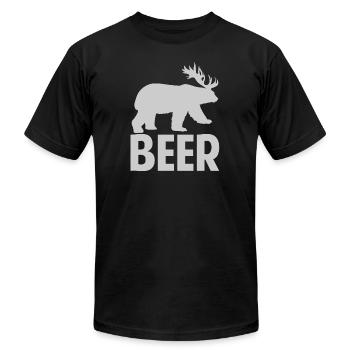 Beer - Unisex Jersey T-Shirt by Bella + Canvas - black - Front - Jose (178cm)