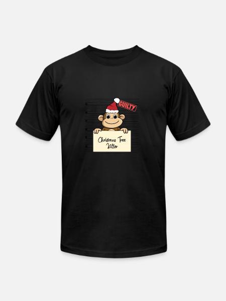 Monkey christmas funny prison - Unisex Jersey T-Shirt by Bella + Canvas - black