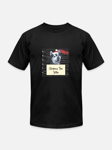 Husky christmas funny prison - Unisex Jersey T-Shirt by Bella + Canvas - black