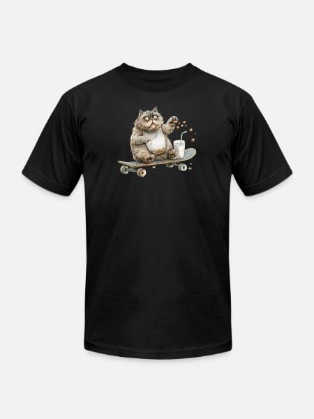 Funny Cat - Unisex Jersey T-Shirt by Bella + Canvas - black