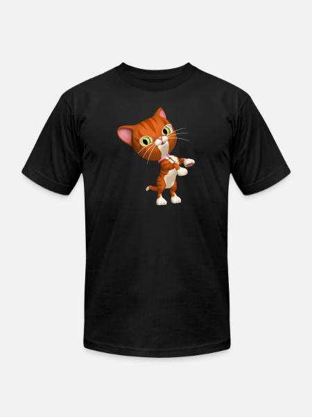 Orange Tabby Cat - Unisex Jersey T-Shirt by Bella + Canvas - black