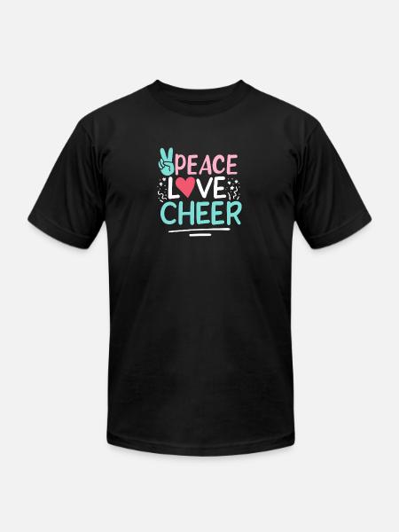 Peace Love Cheer - Unisex Jersey T-Shirt by Bella + Canvas - black
