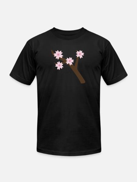 sakura branch - Unisex Jersey T-Shirt by Bella + Canvas - black