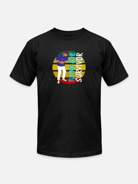 Tummy Ache Survivor - Unisex Jersey T-Shirt by Bella + Canvas - black