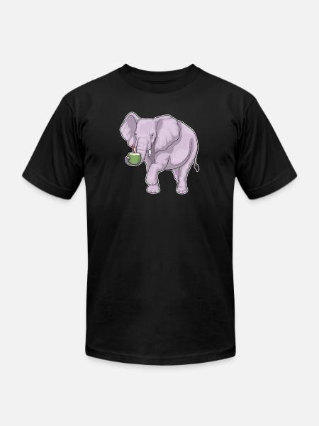 Elephant Coconut - Unisex Jersey T-Shirt by Bella + Canvas - black