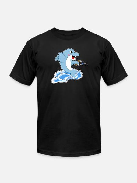 Dolphin Water Ski - Unisex Jersey T-Shirt by Bella + Canvas - black
