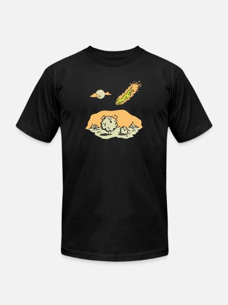 Dinosaur Meteor - Unisex Jersey T-Shirt by Bella + Canvas - black